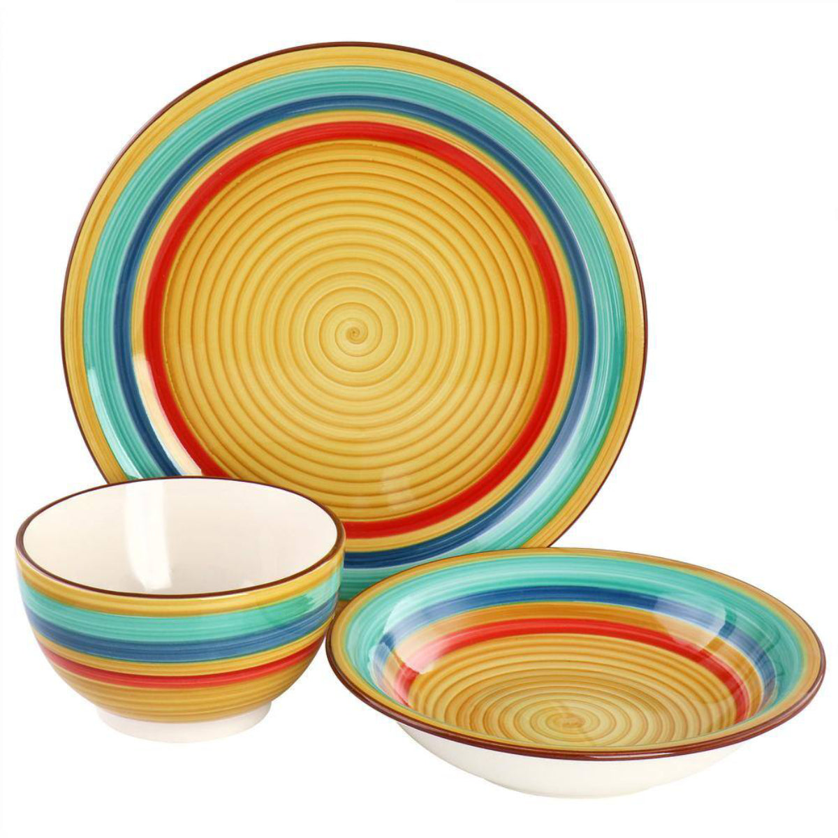Gibson Home Rainbow Dinnerware Set (12-Pieces) - Multicolor