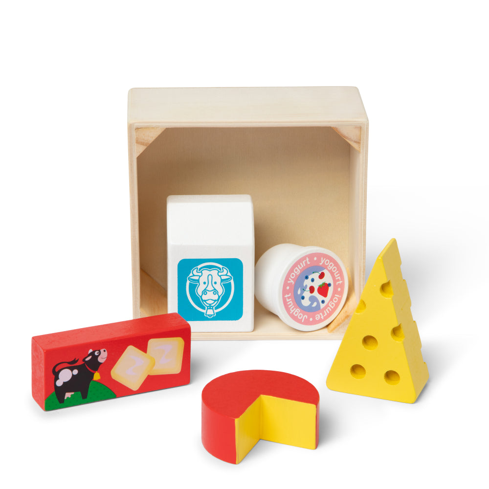 Melissa and Doug Wooden Food Groups Play Set (6-Piece) - Dairy