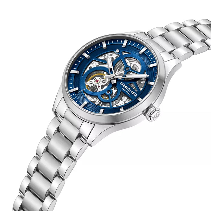Kenneth Cole New York Men's 42mm Silver Bracelet Watch - Blue Dial