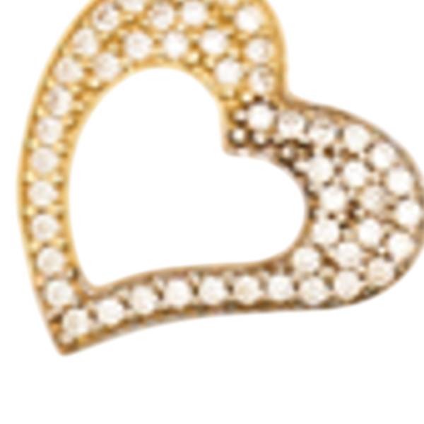 14K Yellow Gold Cubic Zirconia Heart Pendant