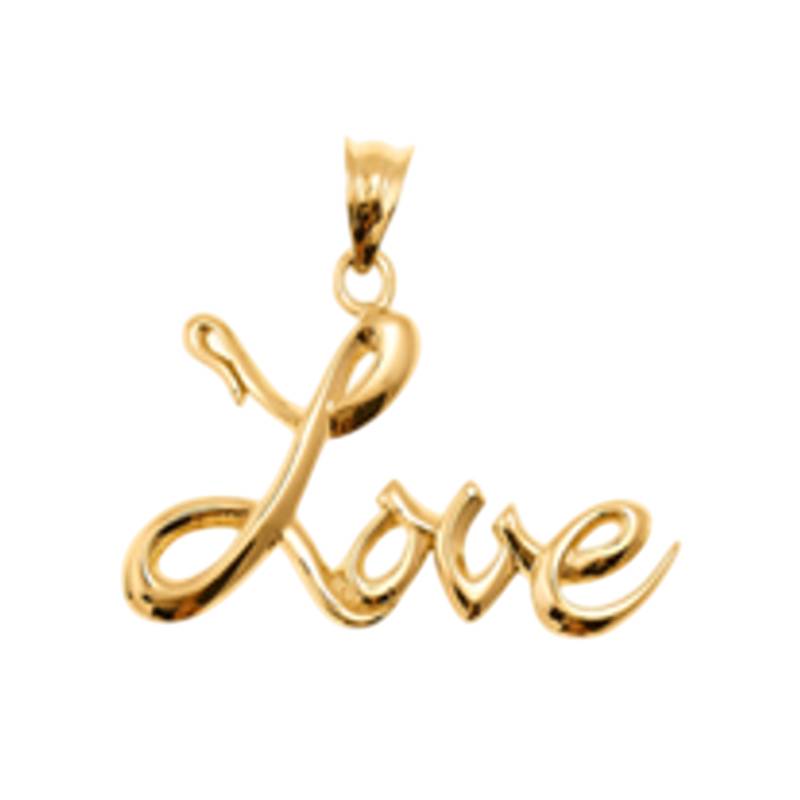 14K Yellow Gold "Love" Pendant