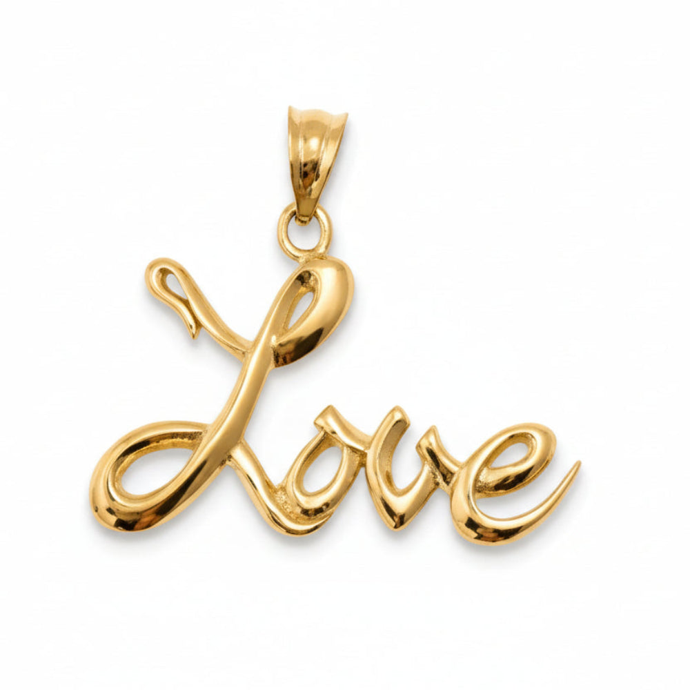 14K Yellow Gold "Love" Pendant