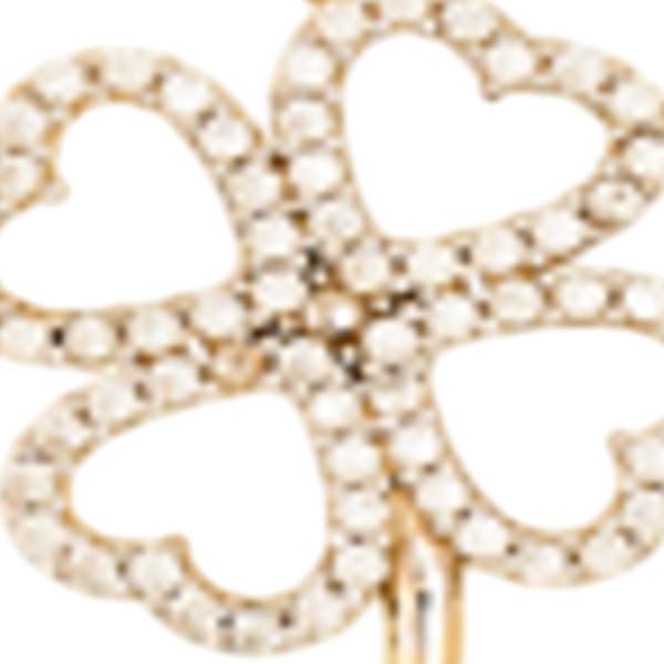14K Yellow Gold Cubic Zirconia Heart Clover Pendant