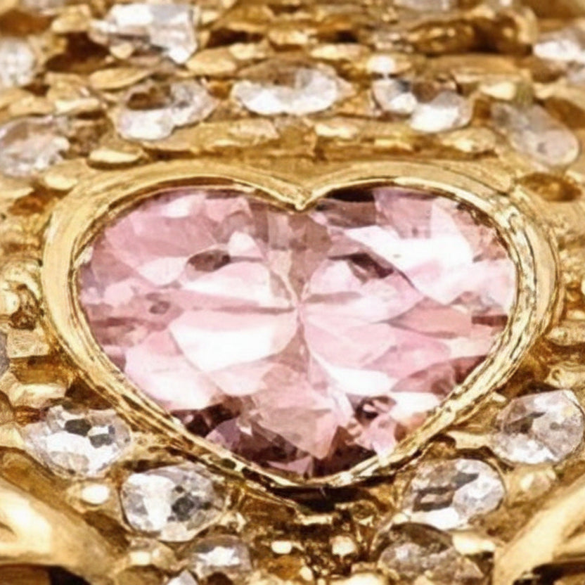 14K Yellow Gold Cubic Zirconia Small Bear Pendant