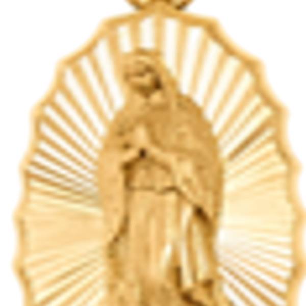 14K Yellow Gold Virgin Mary Pendant