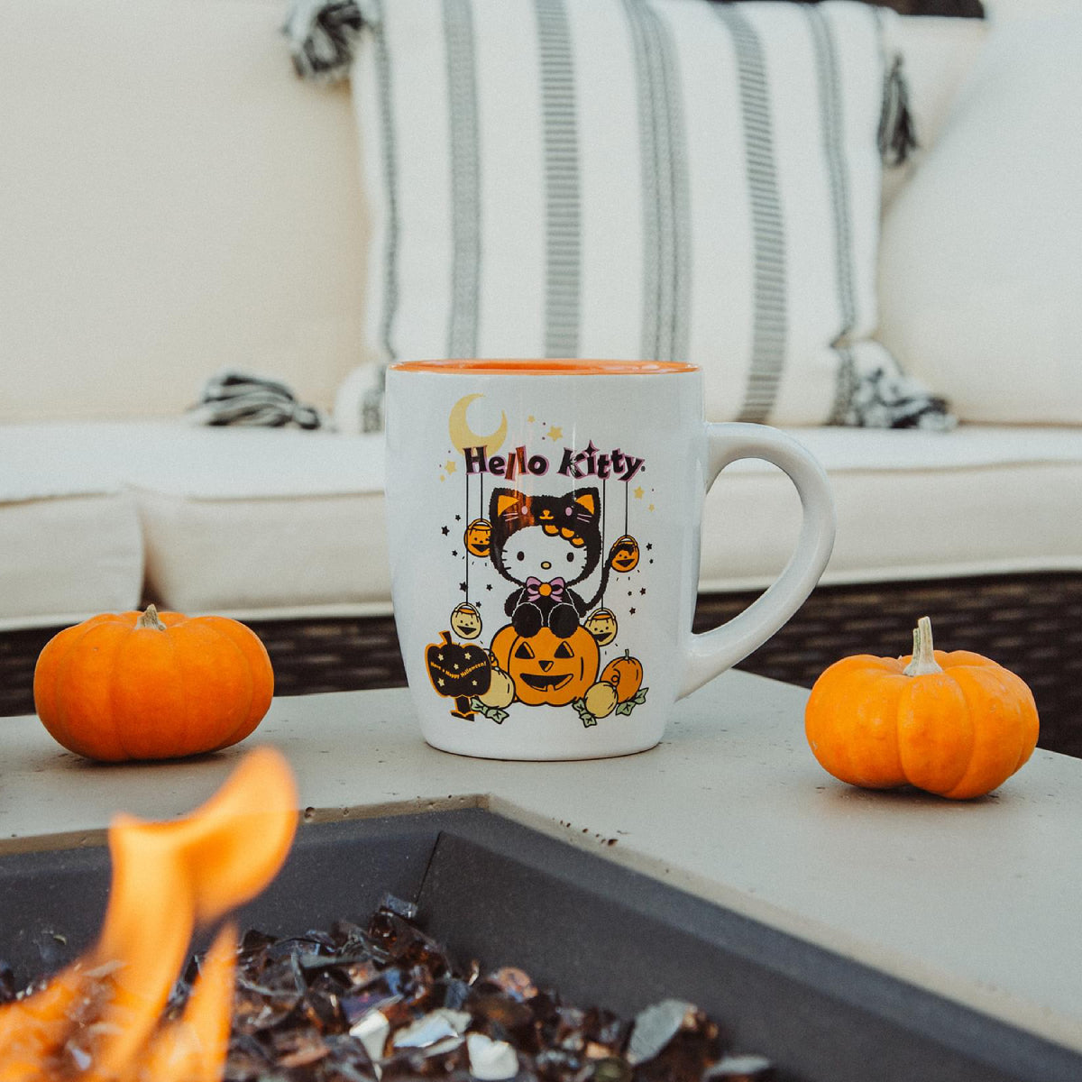 Sanrio Hello Kitty Pumpkin Patch Jumbo Curved 25 oz Ceramic Latte Mug - Multicolor