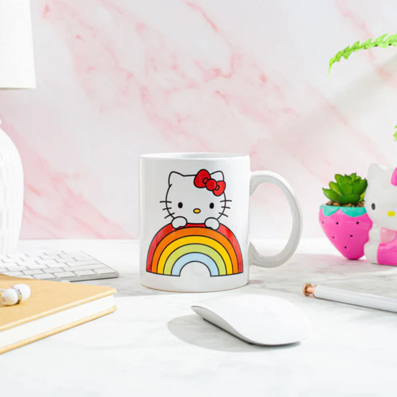 Sanrio Hello Kitty Rainbow Peek 20 oz Ceramic Mug - Multicolor