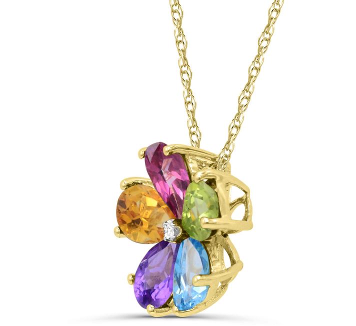 10K Yellow Gold Flower Necklace