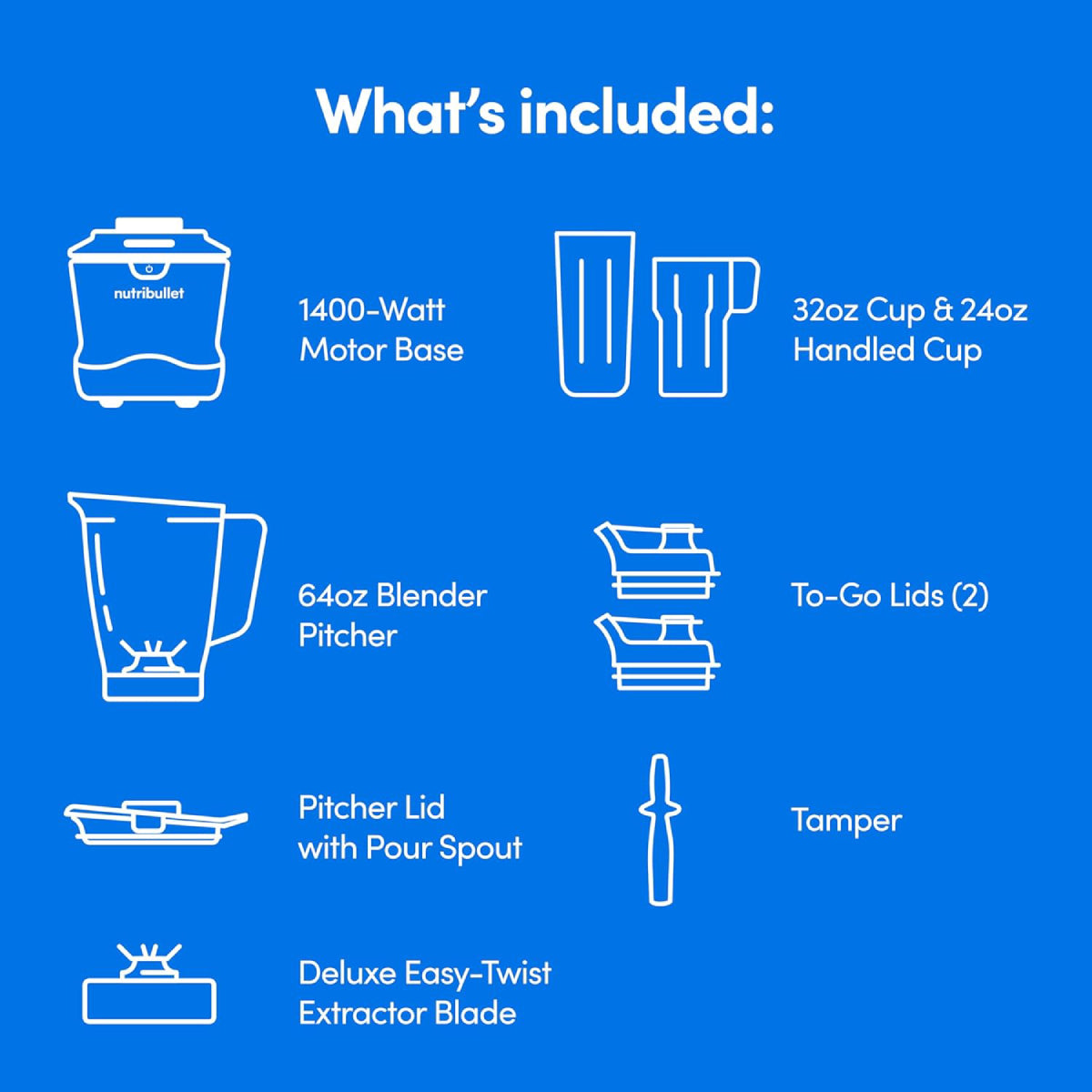 Nutribullet NBF50700AW Smart Sense Blender Set - Matte White