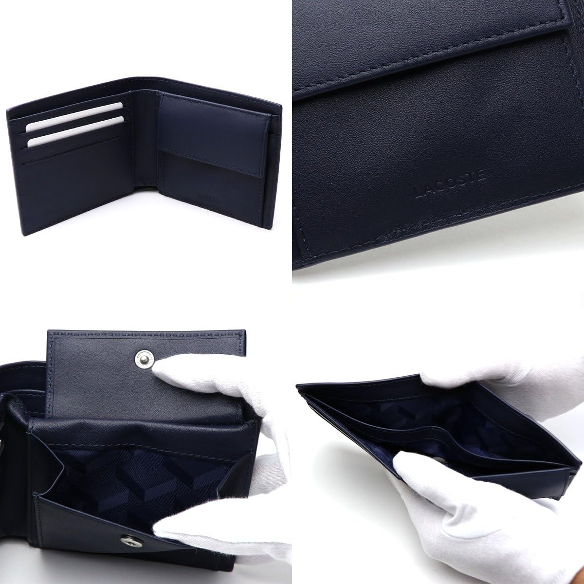 Lacoste FG Compact Leather Billfold - Blue