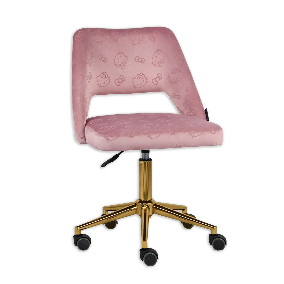 Hello Kitty Swivel Desk Chair with Backrest and Wheels by Impressions Vanity - Pink