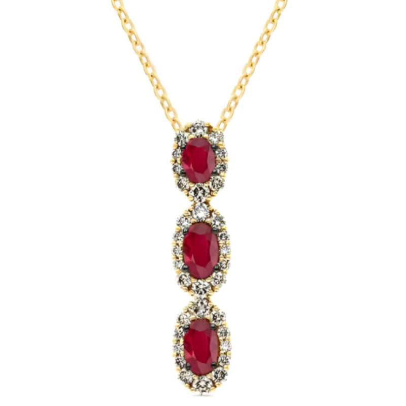 Le Vian 0.75 ct. Passion Ruby and 0.37 ct. Nude Diamonds Pendant Necklace in 14K Honey Gold