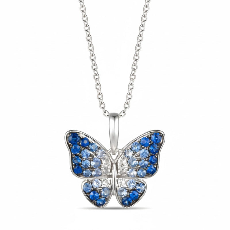 Le Vian Ombre 0.87 ct. Denim Ombre Sapphire and 0.12 ct. Vanilla Sapphire Pendant Necklace in 14K Vanilla Gold
