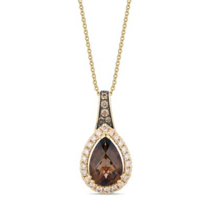 Le Vian Women's 2.62 ct. Chocolate Quartz, 0.1 ct. Chocolate Diamonds and 0.37 ct. Nude Diamonds Necklace in 14K Gold