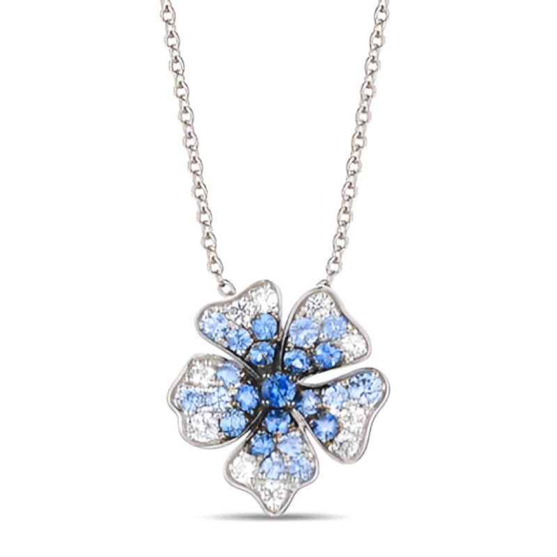 Le Vian Ombre 1 ct. Denim Ombre Sapphire and 0.37 ct. Vanilla Sapphire Pendant Necklace in 14K Vanilla Gold