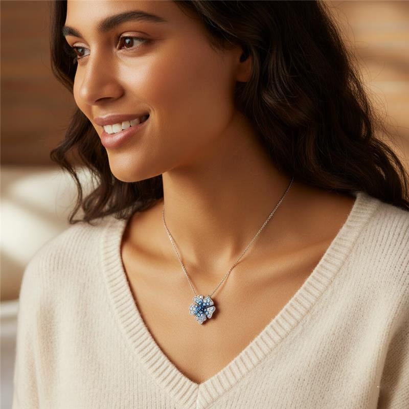 Le Vian Ombre 1 ct. Denim Ombre Sapphire and 0.37 ct. Vanilla Sapphire Pendant Necklace in 14K Vanilla Gold