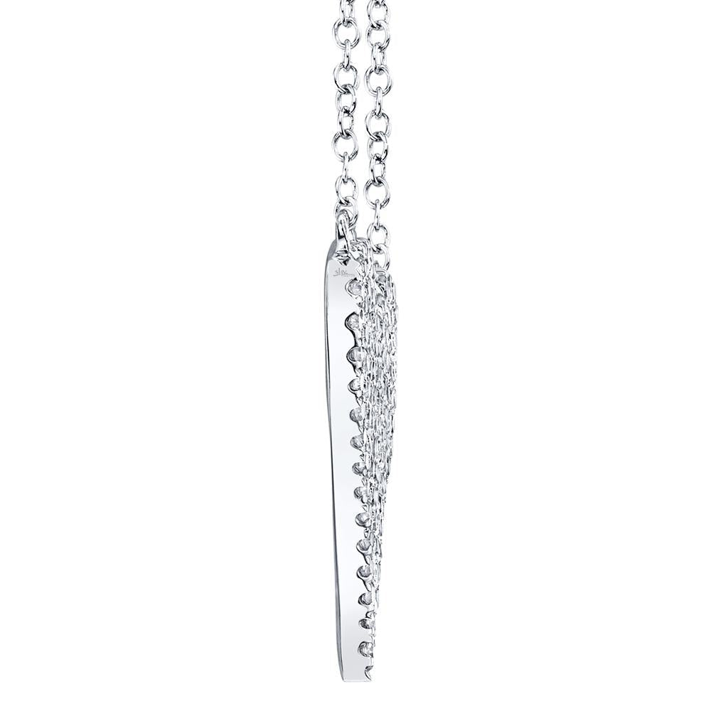 Shy Creation Kate Women's 18" 0.21 ct. Diamond Pave Heart Necklace in 14K White Gold