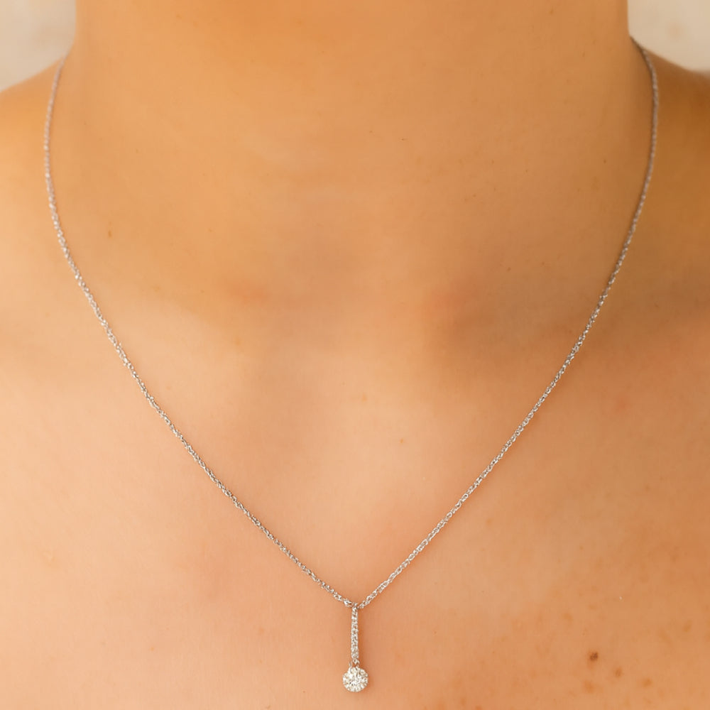 Shy Creation Eden 0.10 ct. Diamond Necklace in 14K White Gold