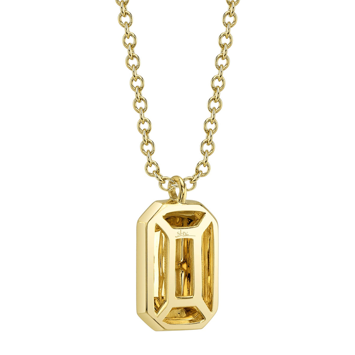 Shy Creation Vallon Women's 0.09 ct. Diamond Baguette Necklace in 14K Yellow Gold