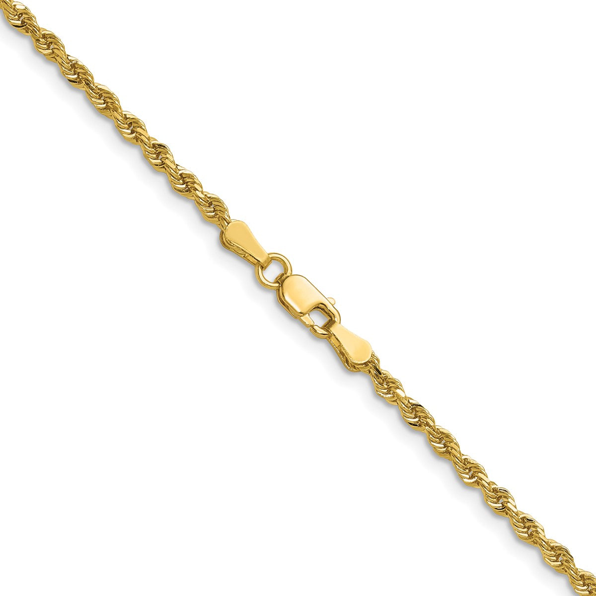 14K Yellow Gold Women's 22" Diamond-Cut Rope Chain
