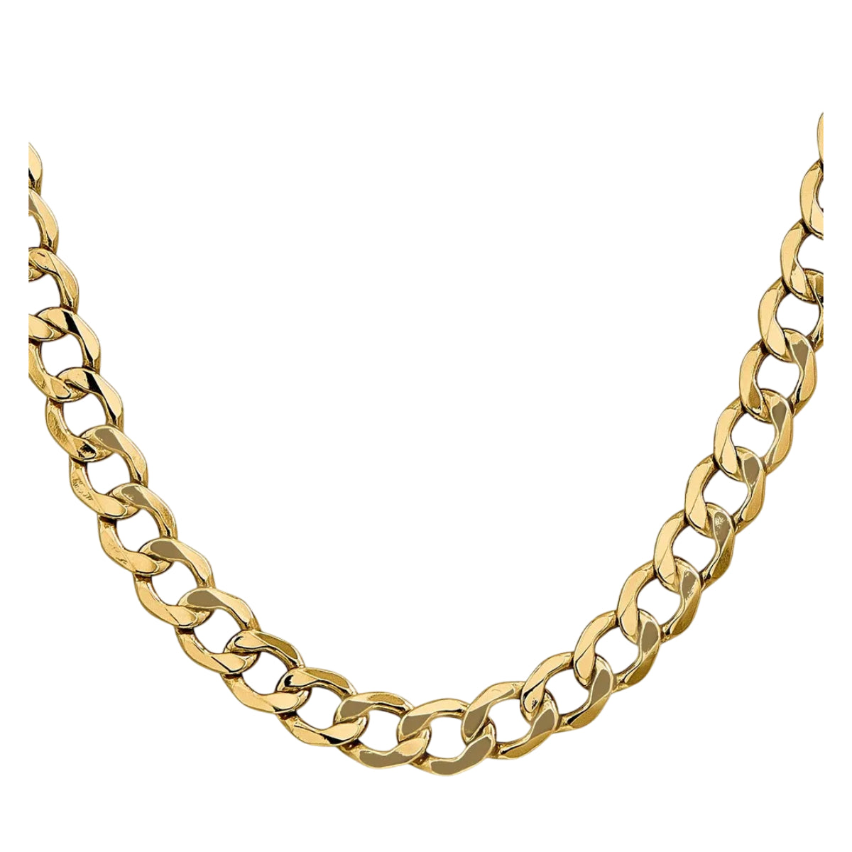 14K Yellow Gold 24" Semi-Solid Curb Chain with Lobster Clasp