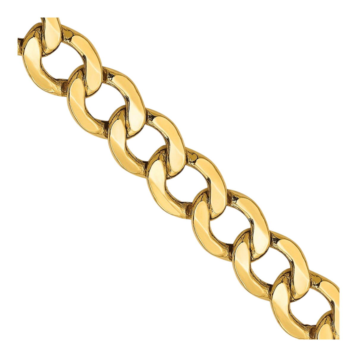 14K Yellow Gold 24" Semi-Solid Curb Chain with Lobster Clasp