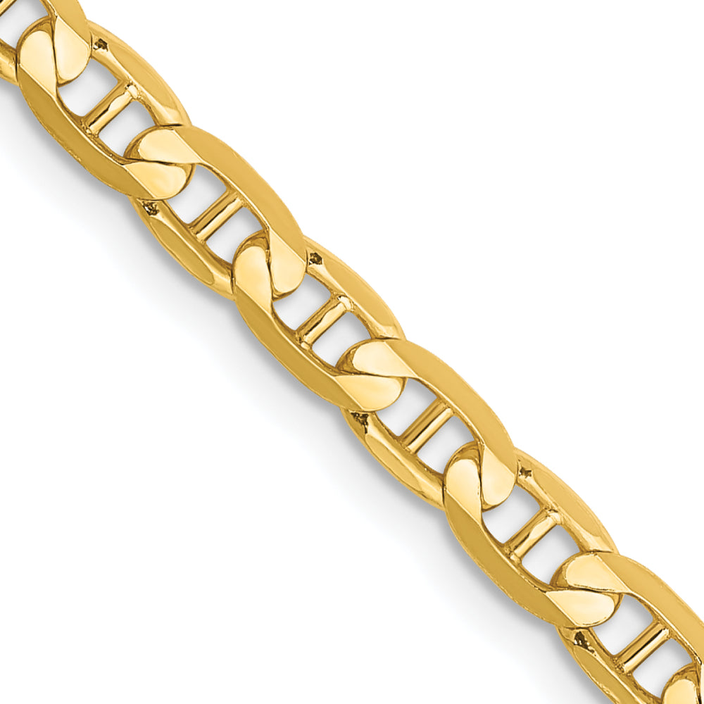 14K Yellow Gold Women's Concave Anchor Chain