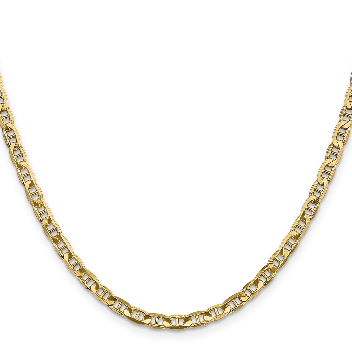 14K Yellow Gold Women's 22" Concave Anchor Chain