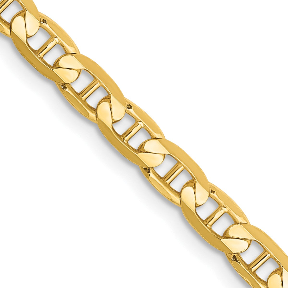 14K Yellow Gold Women's 22" Concave Anchor Chain