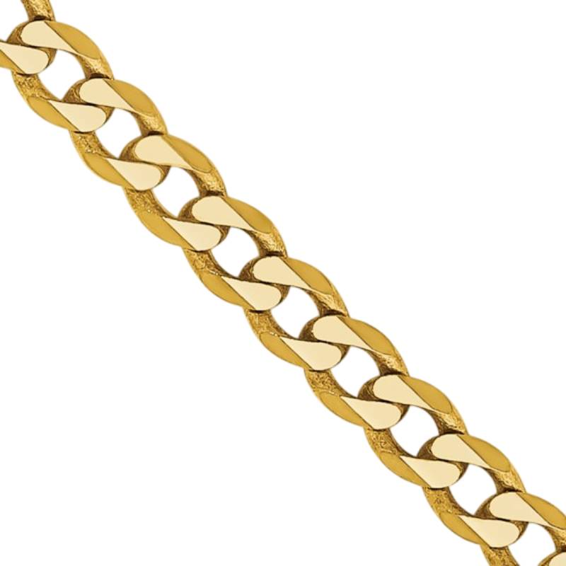 14K Yellow Gold Women's 24" Flat Beveled Curb Chain