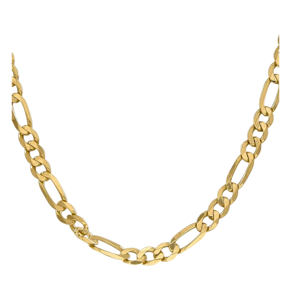 14K Yellow Gold 24" Flat Figaro Chain