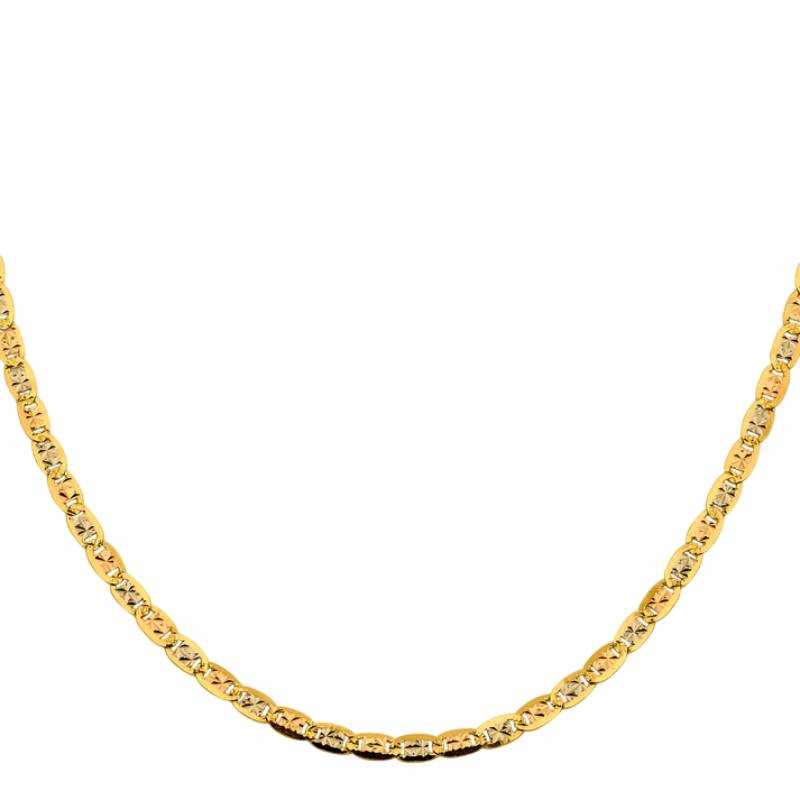 14K Tri-Color Gold Unisex 26" Pavé Valentino Chain