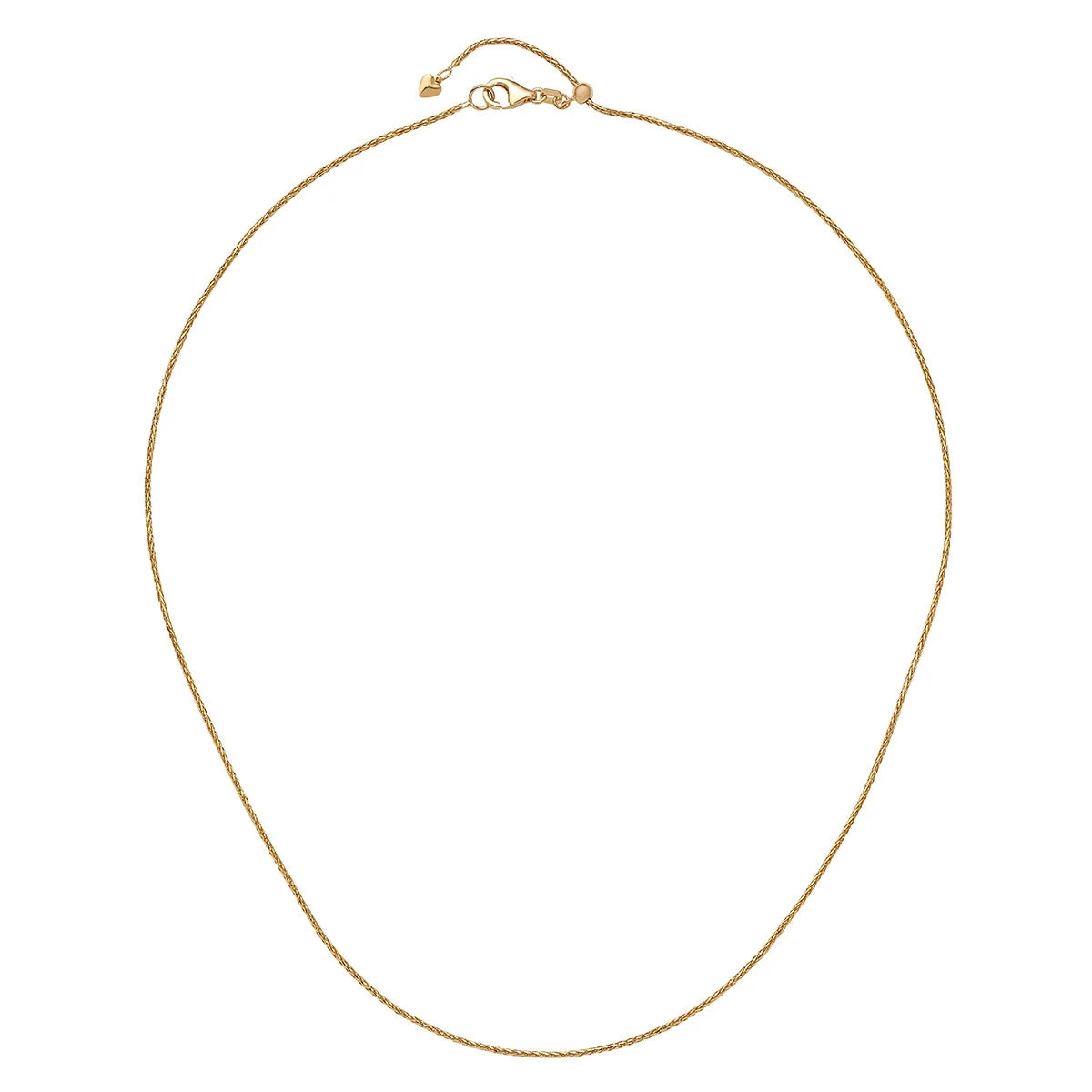 14K Yellow Gold Women's 22" Diamond-Cut Spiga Rhodium-Plated Chain
