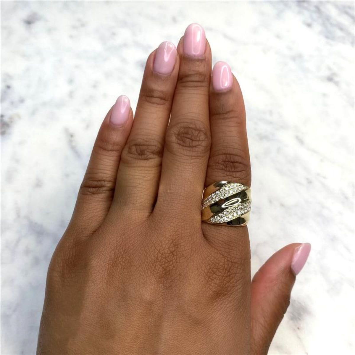 Shy Creation Women's 0.87 ct. Diamond Ring in 14K Yellow Gold - Size 7