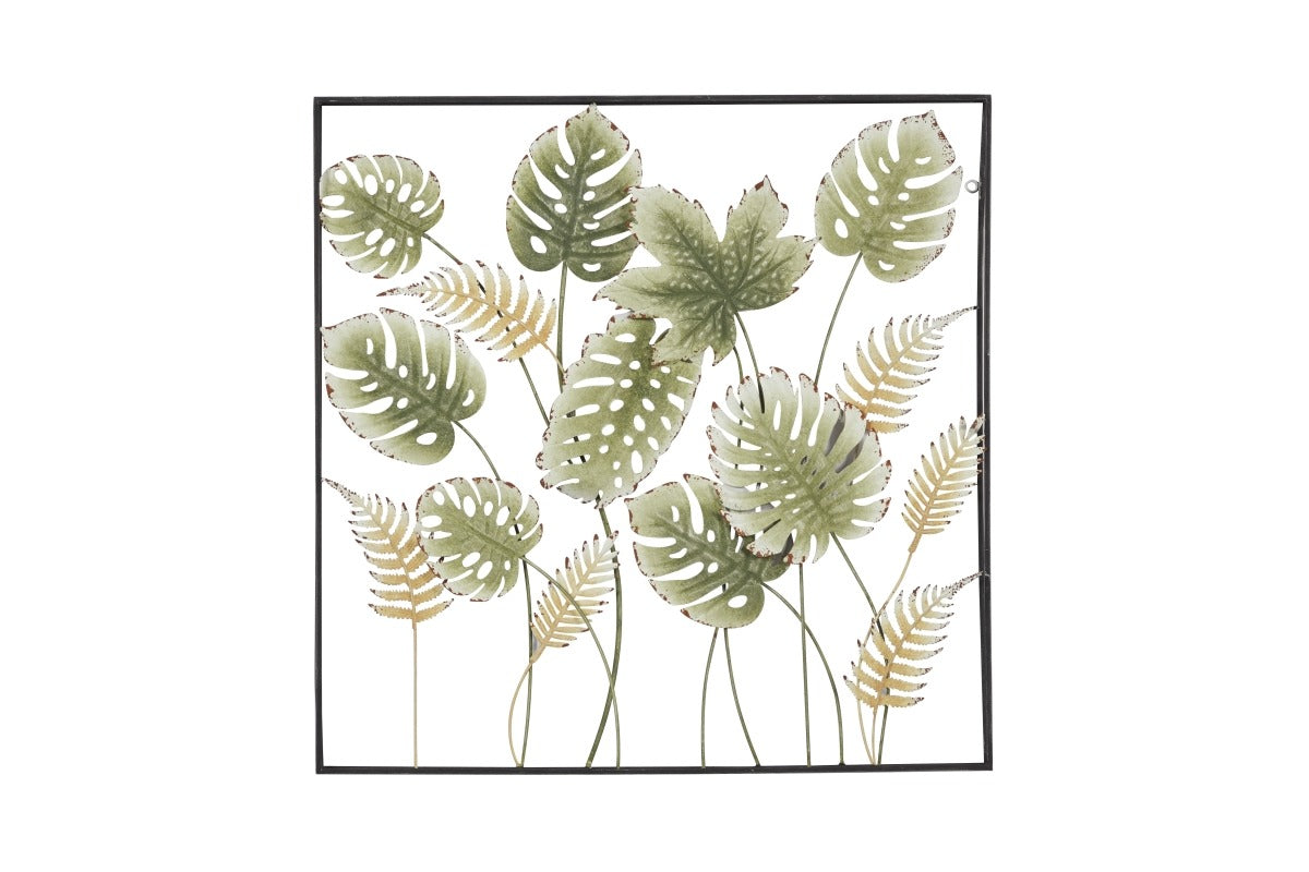 Green And Yellow Leaves Metal Wall Decor - 30" x 30"