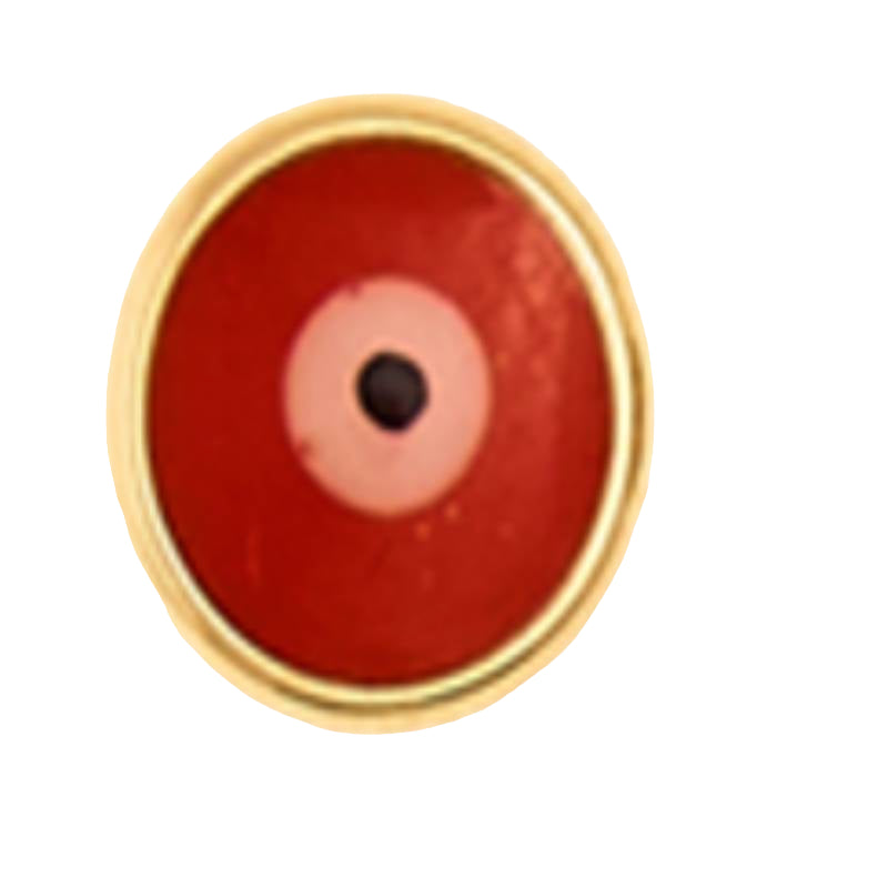 14K Yellow Gold Evil Eye Stud Earring