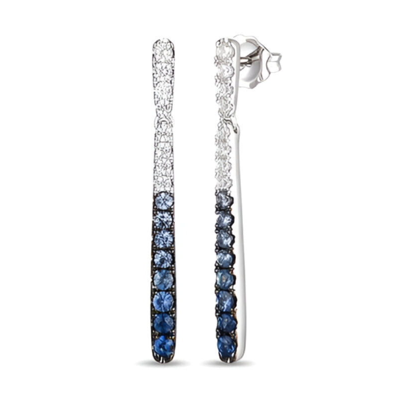 Le Vian Ombre 0.50 ct. Denim OmbrΓ© Sapphire and 0.33 ct. Vanilla Sapphire Earrings in 14K Vanilla Gold