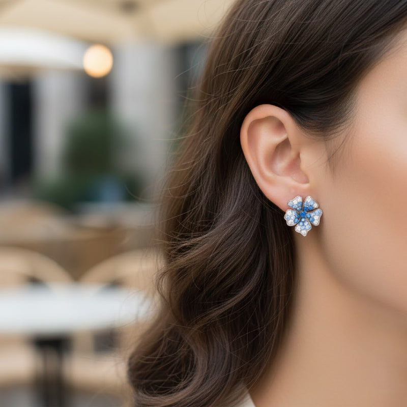 Le Vian Ombre 2 ct. Denim Ombre Sapphire and 0.87 ct. Vanilla Sapphire Earrings in 14K Vanilla Gold