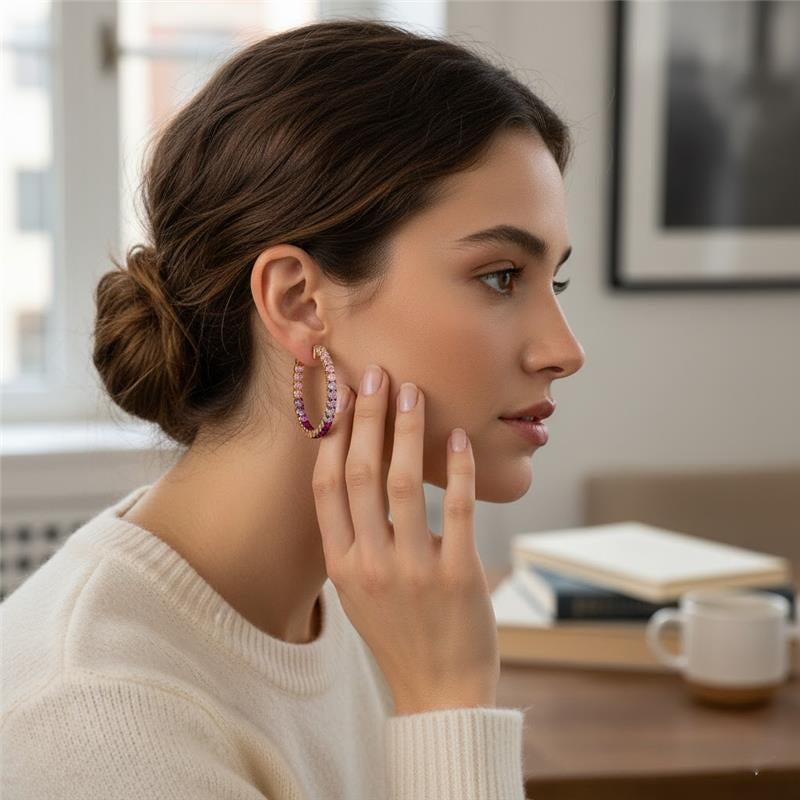 Le Vian Ombre 1.5 ct. Strawberry Ombré Sapphire and 0.37 ct. Vanilla Sapphire Earrings in 14K Strawberry Gold