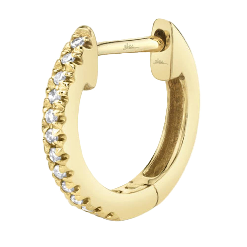 Shy Creation Kate Women's 0.07 ct. Diamond Huggie Earrings in 14K Yellow Gold