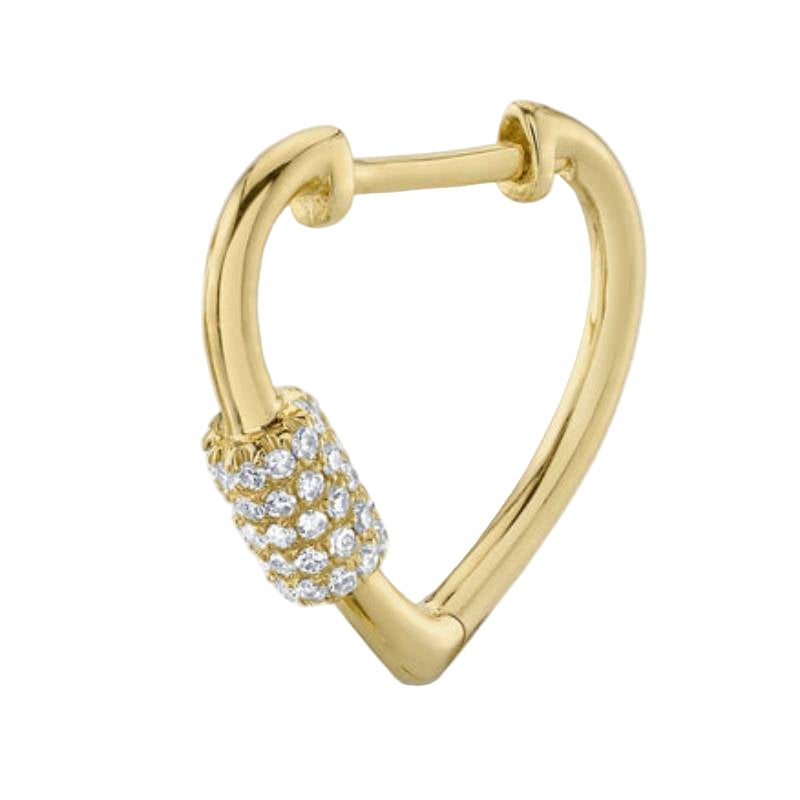 Shy Creation Kate Women's 0.02 ct. Diamond Heart "Love" ID Sparkle Chain Necklace in 14K Yellow Gold