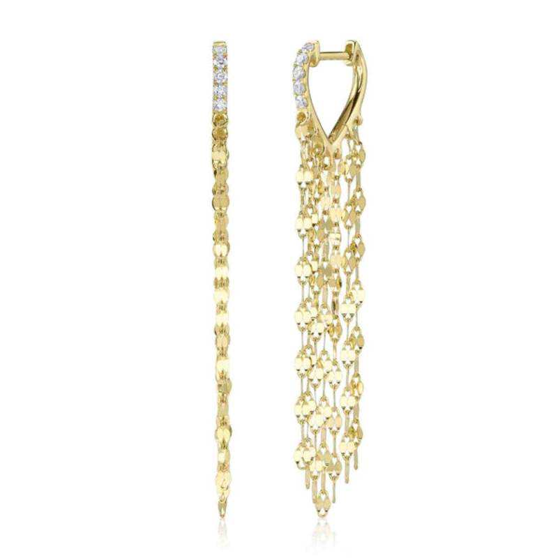 Shy Creation Kate Women's 0.13 ct. Diamond Fringe Earrings in 14K Yellow Gold