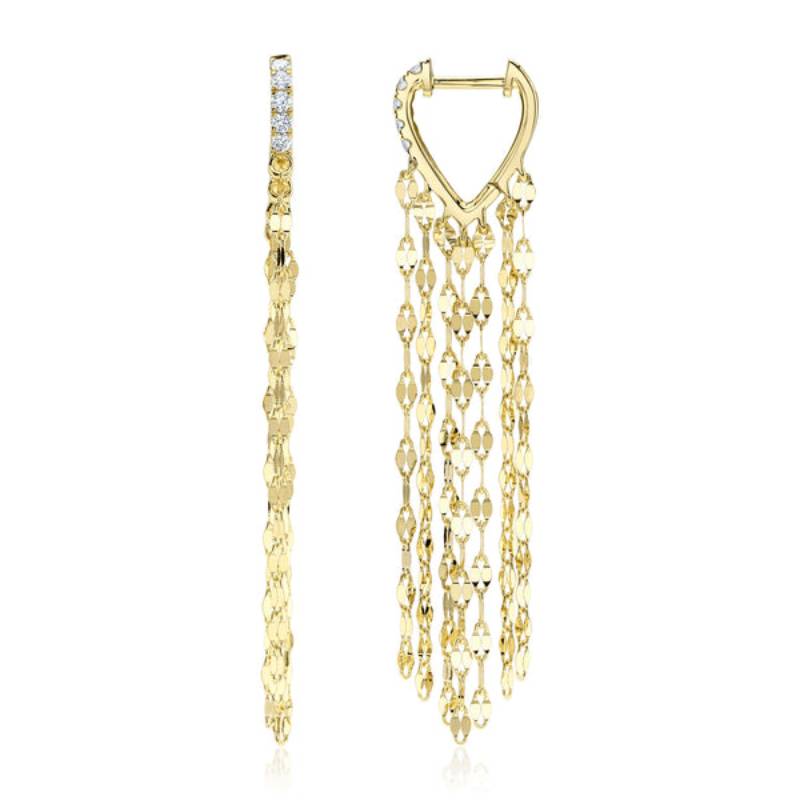 Shy Creation Kate Women's 0.13 ct. Diamond Fringe Earrings in 14K Yellow Gold