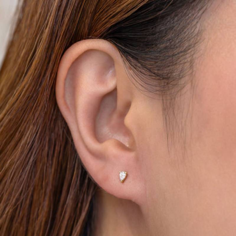 Shy Creation Colette Women's 0.15 ct. Diamond Pear Stud Earrings in 14K Yellow Gold