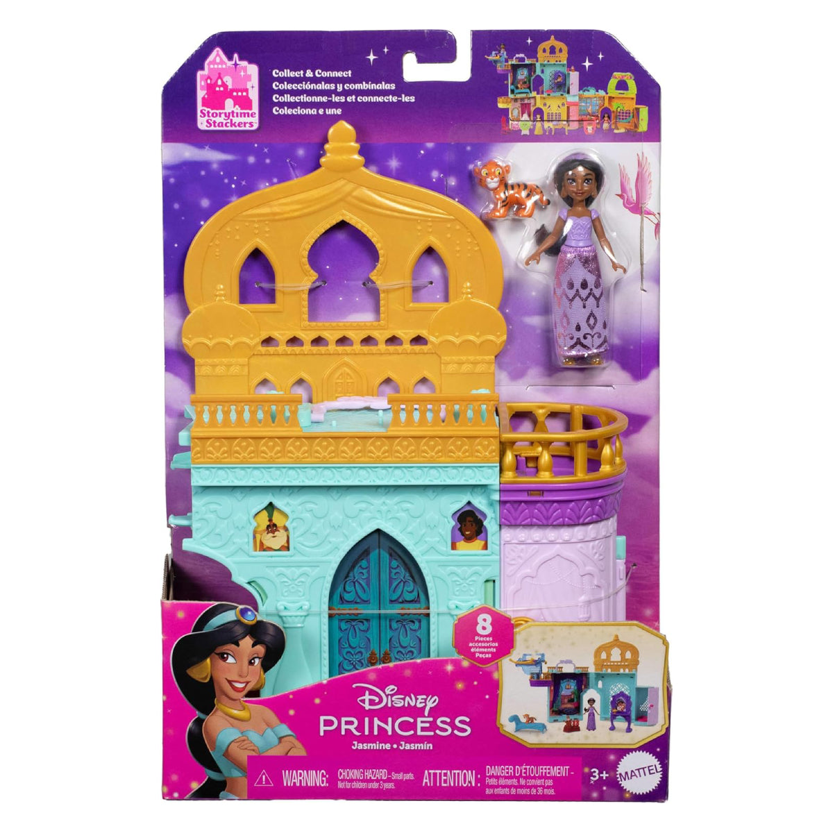 Disney Princess Jasmine Stacking Castle Doll House Playset with Small Doll
