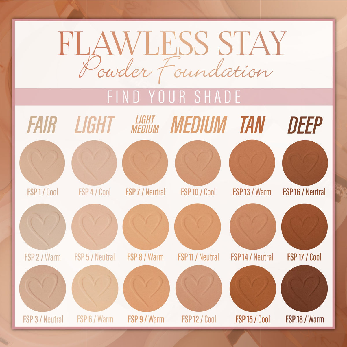 Beauty Creations Flawless Stay Powder Foundation, 0.25 oz - FSP 17.0