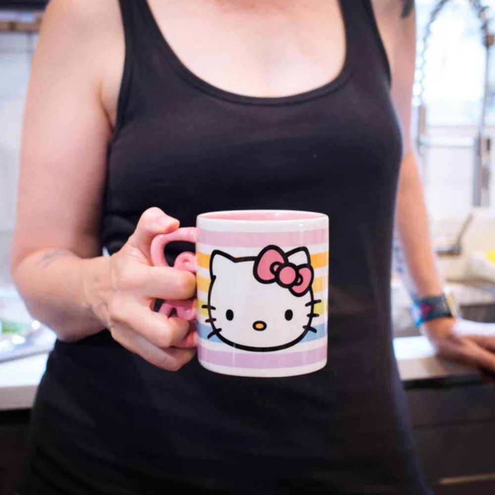 Sanrio Hello Kitty 20 oz Bow Handle Ceramic Mug - Pink