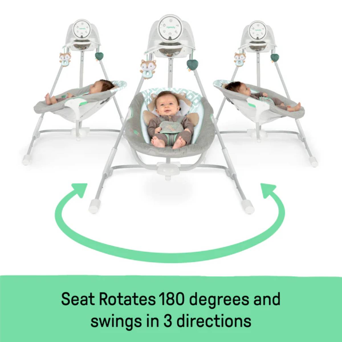 Ingenuity Kitt the Fox InLighten Soothing Swing - Grey/White