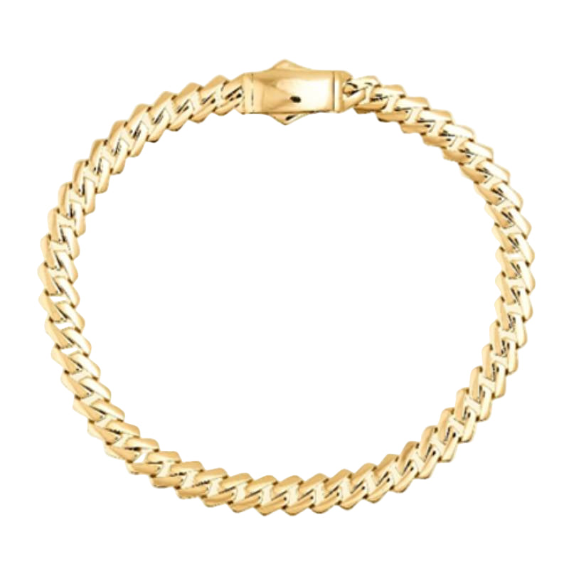 10K Yellow Gold Men's 8" Curb Bracelet