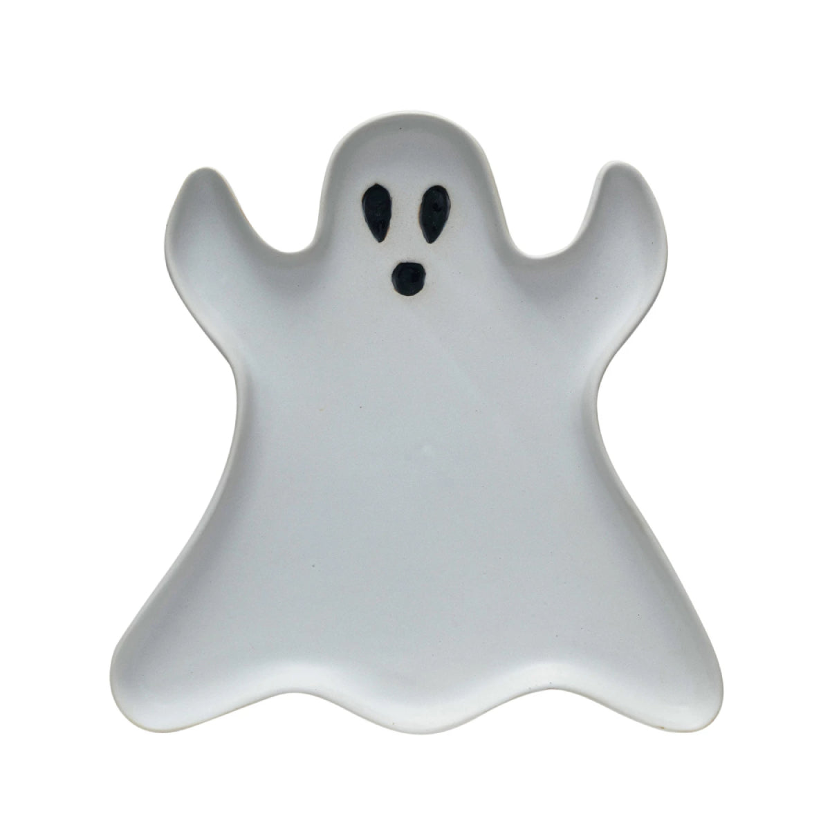 Creative Co-op Ghost Shaped Plate - White/Black